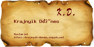 Krajnyik Dénes névjegykártya